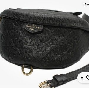 Louis Vuitton Black Embossed Leather Belt Bag